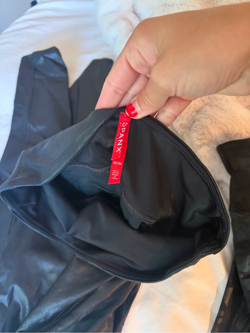 SPANX Black Faux Leather High-Waist Leggings